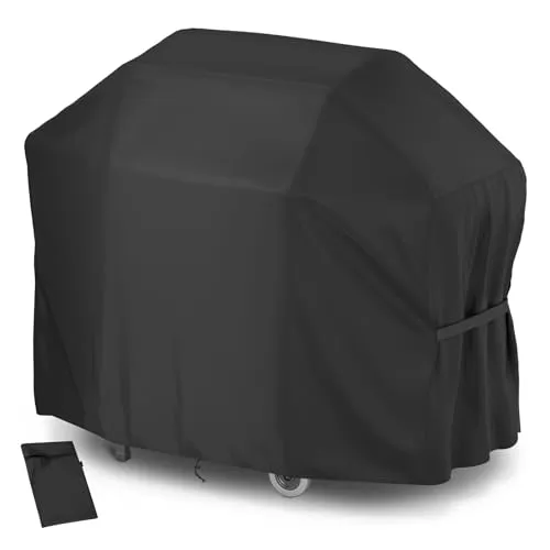 Velway Grillabdeckung 132x68x109cm Wetterfest für Gasgrill - Grill Abdeckhaube Regendicht BBQ Abdeckung Cover Schutzhülle Haube Staubdicht Grill Abdeckplane Grillschutz - Schwarz