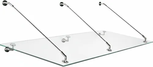 Glaszentrum Hagen - Typ/Std3 200x90cm Glasvordach - Modernes Vordach aus VSG-Glas mit Edelstahl-Profil, ideal für Hauseingänge und Terrassentüren, sorgt für Schutz und Stil.