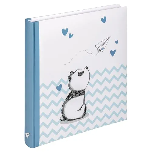 Walther Baby Little Panda blau - 28x30,5 cm - Stilvolles Babyalbum 