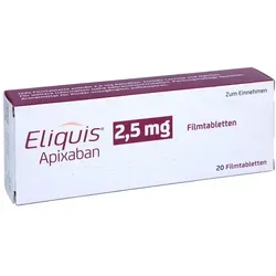 Produktbild Eliquis 2,5 mg Filmtabletten 20 St