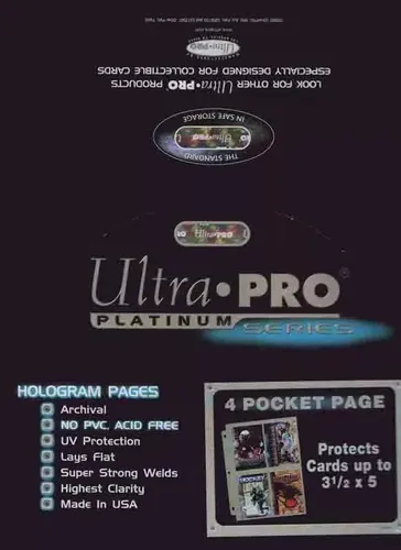 100x Ultra Pro Platinum 4-Pocket Pages - TCG Ordner, Sammelmappen & -hüllen, perfekte Aufbewahrungslösung für Sammelkarten mit 4 Taschen pro Seite
