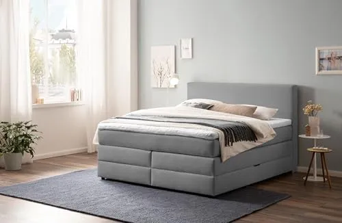 Belanoti Loft Boxspringbett 180x200 mit Bettkasten in grau von Belanoti