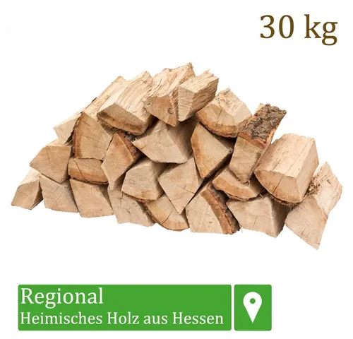 Flameup Kaminholz Brennholz Kaminholz Holz Eiche 5-500kg Ofen Kamin Kaminofen Grill 25cm, 30 kg