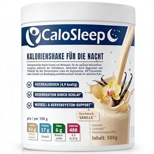 CaloSleep Nacht-Shake | Hochkalorische Trinknahrung mit 488 kcal/100g | 500g Vanille