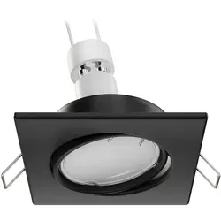 ledscom.de Deckeneinbaustrahler RIR Einbaurahmen schwarz matt eckig schwenkbar + LED Lampe, weiß, 3-Stufen Dimmen 609lm