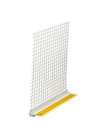 Handelskönig Anputzleiste mit Gewebe 6 mm x 140 cm Fensterleiste Putzleiste Putz Laibungsprofil 15 x