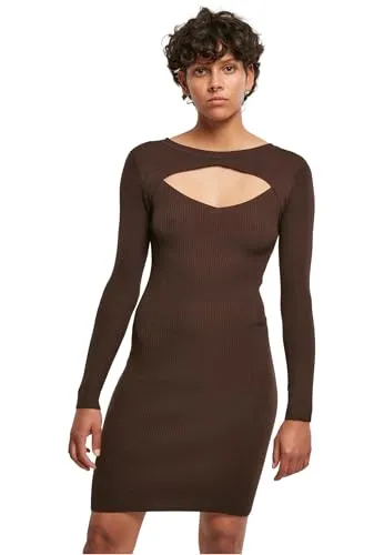 Urban Classics Damen Ladies Cut Out Dress Brown, 4XL