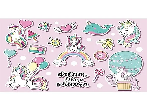 HUBDECO Schutzunterlage für den Schreibtisch - Schützt Schreibtisch vor Kratzern und Schäden - Langlebig, Hitzebeständig - Pflegeleicht, Wasserfest - Mauspad - 90x45cm - Einhorn