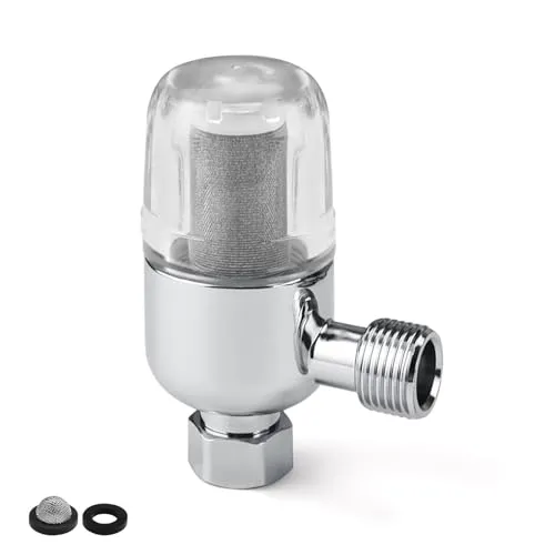 0XBIT Shower Filter, Duschkopf Wasserfilter, Wiederverwendbarer Filter mit 1/2 Zoll Innen und Außengewinde, Filtert Effektiv Verunreinigungen, Wassersystem-Vorfilter für Warmwasserbereiter