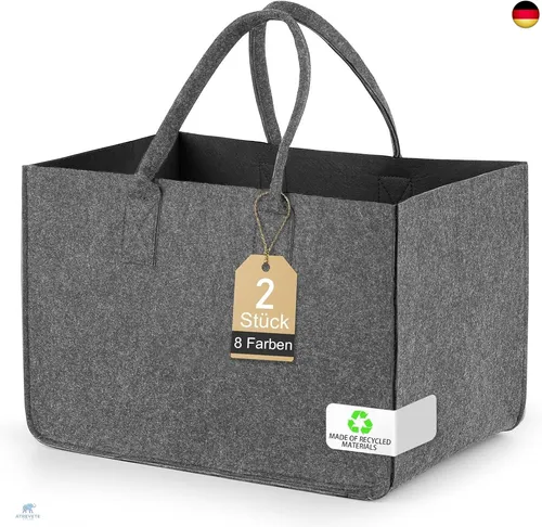 Stück Einkaufstasche Groß Filz 30L, Filztaschen Damen Shopper 40x27x27 cm, E 2