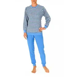 RELAX by Normann Pyjama Frottee Schlafanzug - Bequemer Frottee Schlafanzug in hellblau mit Bündchen, ideal für gemütliche Nächte. Perfekt für entspannte Abende und erholsame Nächte.