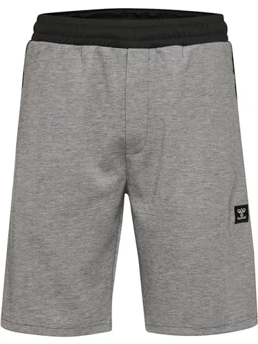 Hummel Herren Hmltropper Shorts, Grey Melange - Trainingsbekleidung mit robuster Doppelstrick-Qualität, ideal für aktive Männer. Ausgestattet mit Zugschnur im Bund und praktischen Reißverschlusstaschen.
