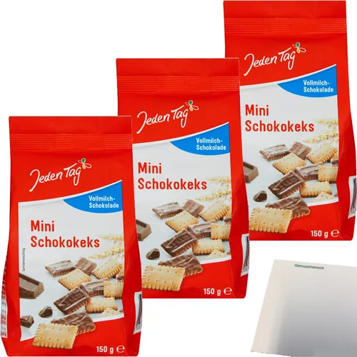 Jeden Tag Mini Schokokeks 3er Pack 3x150g Packung usy Block