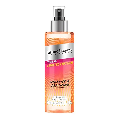 Produktbild bruno banani Woman Limited Edition 2021, Body Splash für Sie, orientalisch-fruchtiger Sommerduft, lebhaft-eleganter Frischekick, Spray, 250 ml