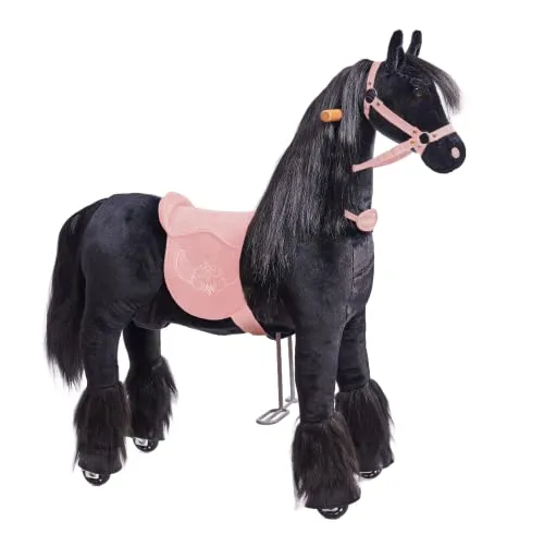 PONNIE Reitpferd mit Rollen Ebony M – Spielpferd für Kinder (5-12 Jahre)
