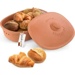 RÖMERTOPF Vorratsdose Brottopf oval MAXI 6,5 Liter - Keramik Brotkasten - Kochtöpfe: Atmungsaktiver Keramik Brotkasten für optimale Frischhaltung, backofengeeignet und spülmaschinenfest, ideal für frisch gebackenes Brot.