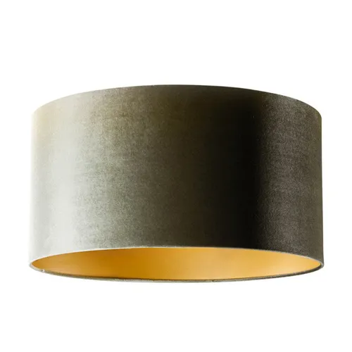 Grüner Samtlampenschirm mit goldener Innenseite 50/50/25 - Verleihen Sie Ihrem Raum mit diesem stilvollen, runden Samtlampenschirm in Grün und goldener Innenseite einen eleganten Akzent. Ideal für Pendelleuchten mit E27-Fassung und schafft eine stimmungsvolle Atmosphäre.