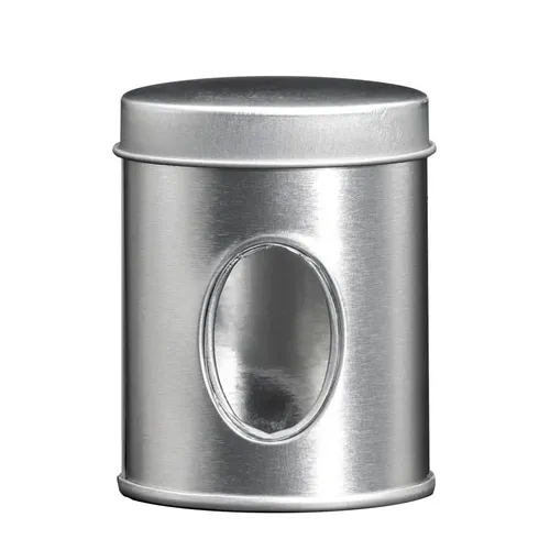 Gewürzdose mit Sichtfenster, oval, 45 x 30 x 60 mm Bremer Gewürzhandel, 1Stk.