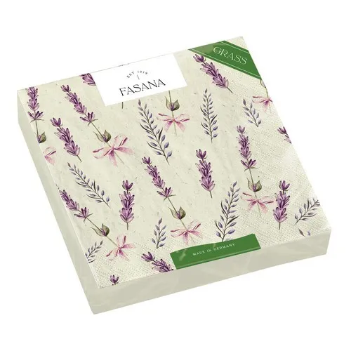 kleine Cocktailservietten nachhaltig Gras Lavender Romance Lavendel 24x24cm 20