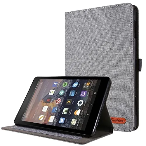 König Design Schutzhülle kompatibel mit Amazon Kindle Fire HD 10 2021 Hülle Case Tasche Klapphülle, Farbe:Grau
