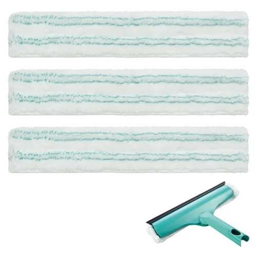 Stück Fensterwischer Ersatzpads,Ersatzbezug für Fensterwischer Window & Frame Cleaner L,Abzieher Bezug,Mikrofaser Ersatz Bezug,Squeegee Pad,Einwascherbezug,Fensterreiniger Wischbezug,Fensterputztuch 3