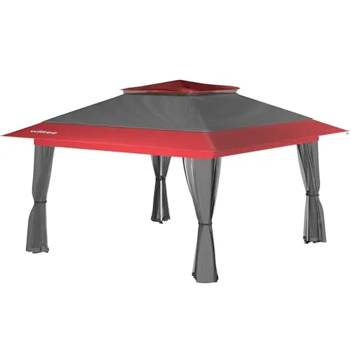 Wiltec Faltpavillon mit Moskitonetz 3,92 x 3,92 m in grau von Wiltec