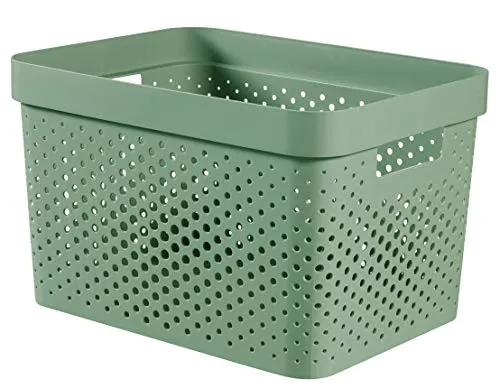 Keter Curver INFINITY RECYCLING Box 17 L - Regalkörbe aus 100 % recycelten Materialien im skandinavischem Design, ideal für umweltbewusste Aufbewahrungslösungen.