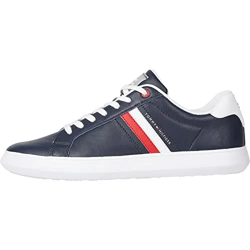 Tommy Hilfiger Essential Leather Cupsole Sneaker Blau in blau von Tommy Hilfiger
