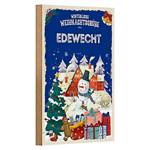Holzschild Weihnachtsgrüße EDEWECHT 18x12cm