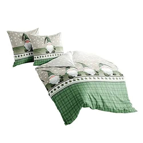 TRAUMSCHLAF Bettwäsche Wichtelmännchen grün, 2-teilig von Traumschlaf