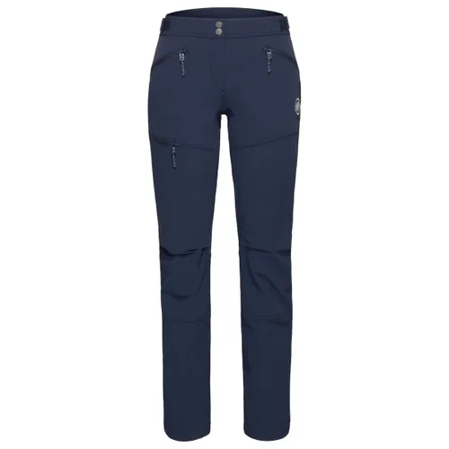 Mammut Women's Taiss Softshell Pants Gr. 40 - Blau - Sportliche Softshellhose in Blau, Größe 40, winddicht und elastisch. Ideal für Bergsport und Outdoor-Aktivitäten. Hergestellt aus recyceltem Material mit DWR-Imprägnierung für wetterfeste Leistung.