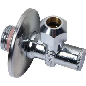 Cornat Eckventil T317013, kurze Bauform, 1/2 Zoll x 3/8 Zoll, chrom, selbstdichtend