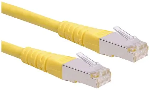 Roline RJ45 Netzwerkkabel CAT 6 S/FTP 10m - Gelb - Patchkabel der Kategorie 6 mit doppelt geschirmten RJ-45 Steckern, ideal für Gigabit-Ethernet-Netzwerke. Strapazierfähig mit Knickschutz, perfekt für strukturierte Verkabelung.