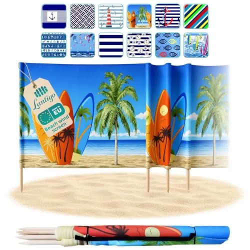 Lantigo Windschutz – Faltbarer Sonnenschutz für Strand & Garten