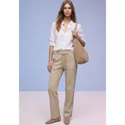 Street One Straight Leg Hose aus Baumwolle beige 40 in beige von Street One