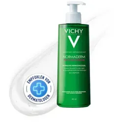 Vichy Normaderm Phytosolution Intensives Reinigungsgel - Gesichtsreinigung mit Mineralien und Probiotika, reinigt sanft ölige Haut, mattiert und wirkt gegen Pickel und vergrößerte Poren.