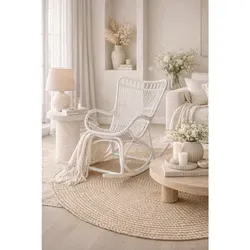 HOFMANN LIVING AND MORE Schaukelsessel - Handgeflochten mit Wippfunktion - Funktionssessel mit BalanceAdapt™-System für Tiefenentspannung. Handgefertigt aus Rattan, ohne Montage einsatzbereit und ideal für dein modernes Arbeitszimmer.