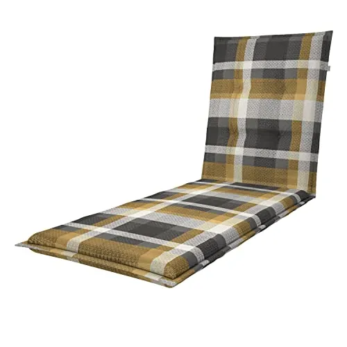 Doppler / Rollliege Living/Gartenliege Auflage/Rollliege/ca. 195 x 60 x 6 cm/Gelb Kariert