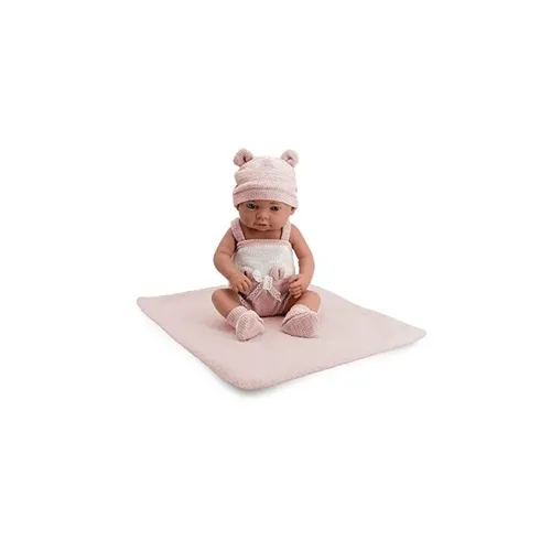Baby-Puppe 40cm, mit rosa und weißen Strickkleidern, mit Decke, realistische Körperform von Bebe Tachan