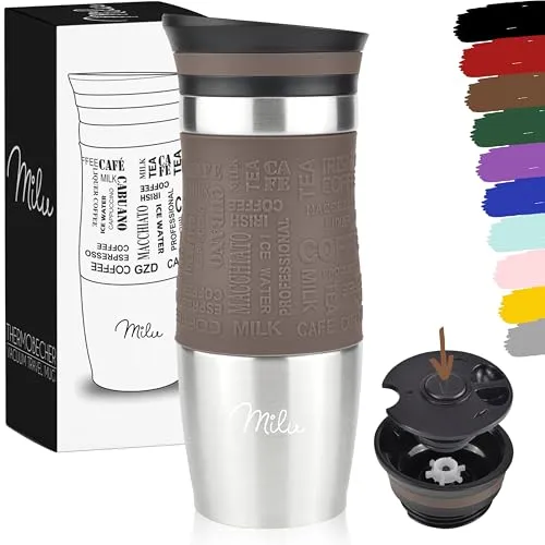 Milu Thermobecher Kaffee to go 370ml, 450ml Isolierbecher Kaffeebecher