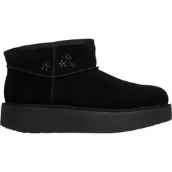 SKECHERS KEEP COZY Winterboots für Damen, Gr. 41, schwarz - Wanderschuhe: Bequeme Schlupfstiefel aus Veloursleder mit warmem Futter und innovativer Skechers Warm-Tech Memory Foam Dämpfung für optimalen Komfort.