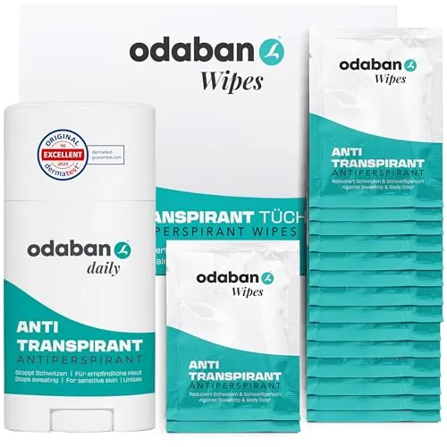 odaban® Set – Deo Stick & Wipes – kombinierter Geruchs- & Schweißschutz für Alltag & unterwegs – ideal für Achseln, Hände & Füße – sanft, wirksam & für Männer und Frauen geeignet