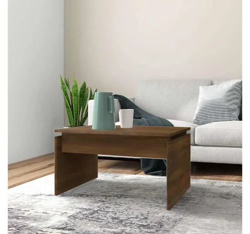 furnicato Couchtisch Schlichter 68 x 50 x 38 cm in Braun Eichen-Optik