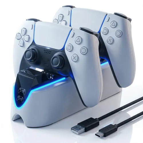 PS5 Controller-Ladestation Inklusive Ladekabel, Kabelloses Laden , LED-Ladestatusanzeige, Schnellladung, DualSense & Edge Controller