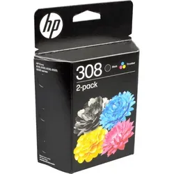 HP Tinten 6L6S6UE 308 schwarz+farbig 2