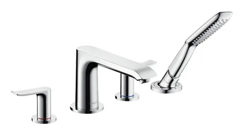 Hansgrohe Metris 4-Loch Wannenrandarmatur - Chrom - 31442000 - Hochwertige Armatur für luxuriöse Badewannen, mit präziser Steuerung für optimalen Wasserfluss und eleganten Chrom-Finish.