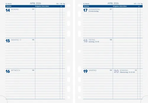 BRUNNEN Wochenkalendarium Business 2026 | A5 von BRUNNEN