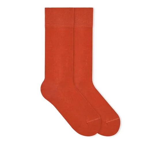 von Jungfeld - 1 Paar Herren Socken aus Bio-Baumwolle - Strumpf Herrensocken in Gr. 35-38 Brick Red