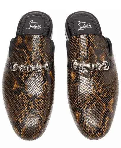 Produktbild CHRISTIAN LOUBOUTIN Coolito Spikes Snk-Print Mules Schuhe Sandalen Slipper mit silbernen Maison Signature-Spikes, Made In Italien