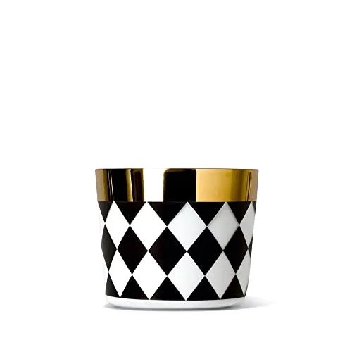 Fürstenberg Sieger Champagnerbecher - Schwarz & Weiß - Check - Eleganter Champagnerbecher aus Porzellan (300 ml) für stilvolle Anlässe, ideal für besondere Feiern und Genussmomente.